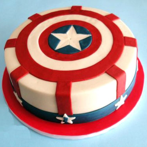 Captain America Shield Fondant Cake Delivery in Delhi