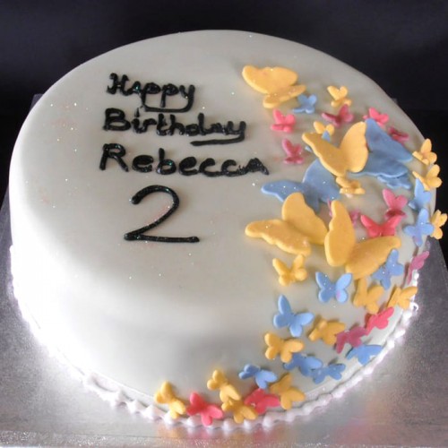 Colorful Butterfly Fondant Cake Delivery in Delhi