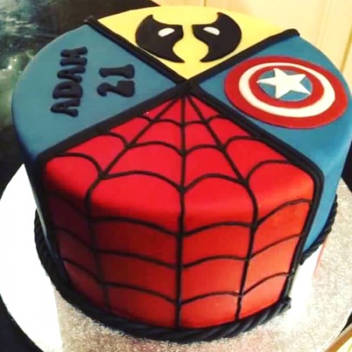 Cool Avengers Theme Fondant Cake Delivery in Delhi