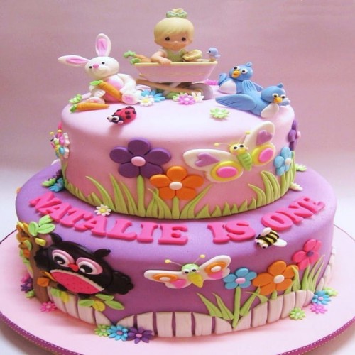 Kids Girl Birthday Fondant Cake Delivery in Delhi
