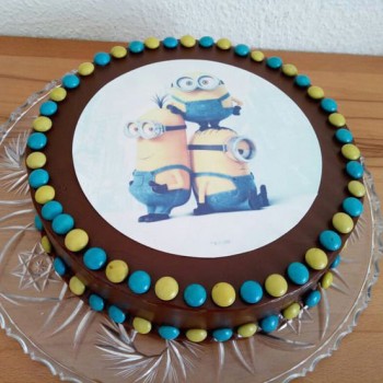 Minion Cartoon Chocolate Photo Cake