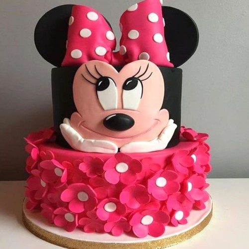 Minnie Mouse 1st Birthday Fondant Cake Delivery in Delhi