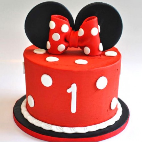 Minnie Mouse Red Fondant Cake Delivery in Delhi