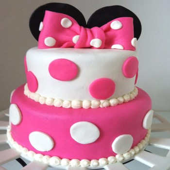 Minnie Mouse Theme 2 Tier Cake