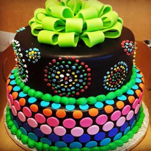 Neon Glow Birthday Fondant Cake Delivery in Delhi