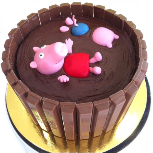 Peppa Pig Chocolate Kit Kat Cake Delivery in Delhi