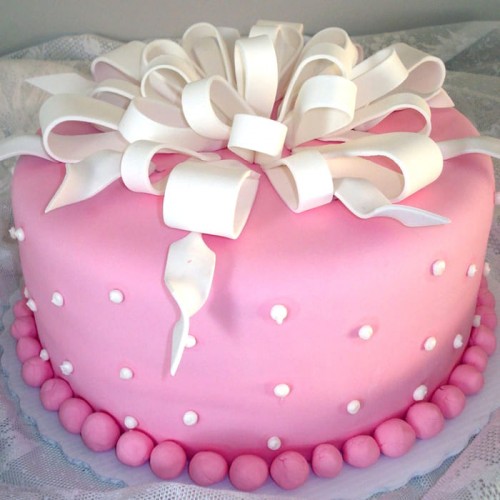 Pink Designer Fondant Cake Delivery in Delhi