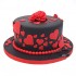 Red & Black Romantic Fondant Cake