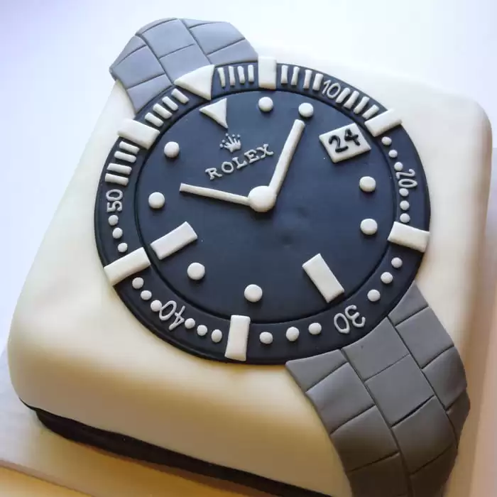 Amazon.com: Cakecery Rolex Watch Edible Cake Image Topper Personalized  Birthday Cake Banner 1/4 Sheet : Grocery & Gourmet Food