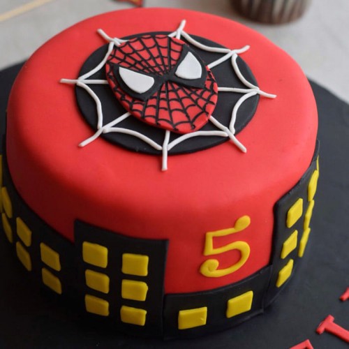 Round Fondant Spiderman Cake Delivery in Delhi