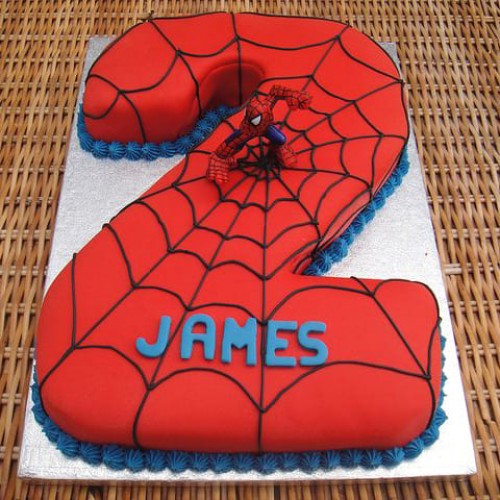 Spiderman 2 Number Fondant Cake Delivery in Delhi