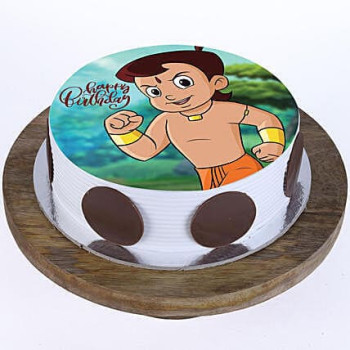 Chhota Bheem Pineapple Photo Cake Chhota Bheem Pineapple Photo Cake
