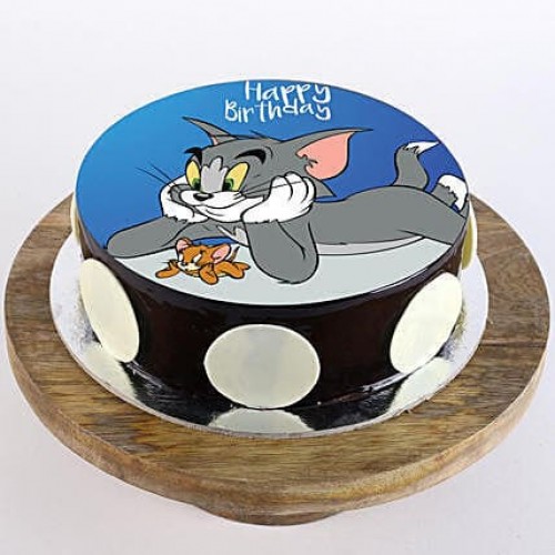 Classic Tom & Jerry Chocolate Photo Cake Delivery in Delhi