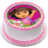 Dora Cartoon Round Photo Cake
