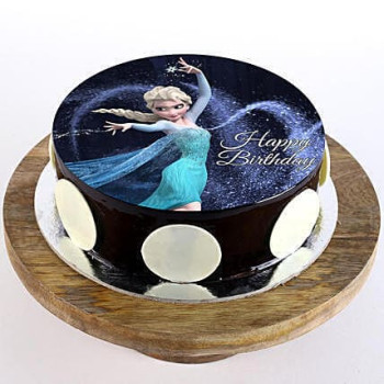Elsa Chocolate Photo Cake