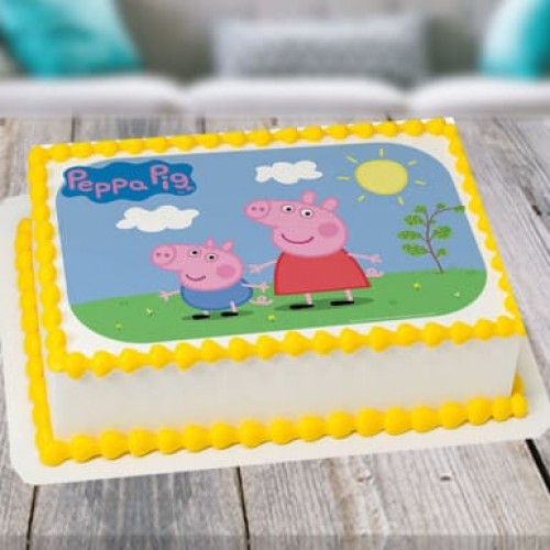 Peppa Pig Cartoon Photo Cake Delivery in Delhi