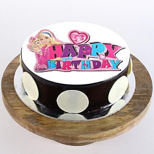 Pink Barbie Birthday Chocolate Cake Delivery in Delhi