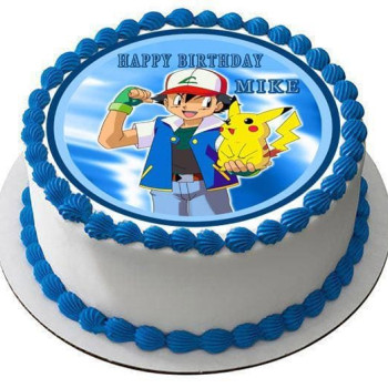Round Pokemon Pikachu Photo Cake Round Pokemon Pikachu Photo Cake