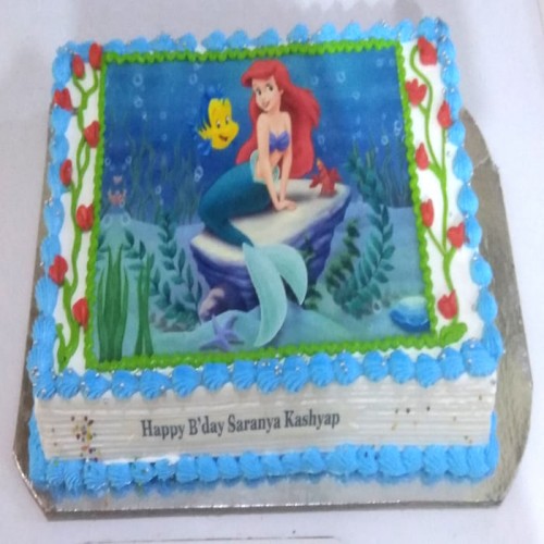 The Little Mermaid Cartoon Photo Cake Delivery in Delhi