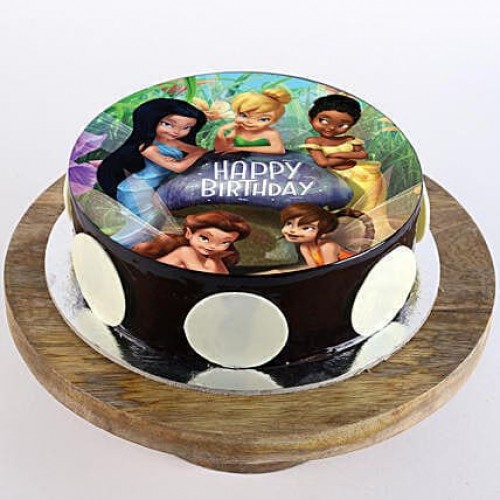 Tinker Bell Fairies Chocolate Photo Cake Delivery in Delhi