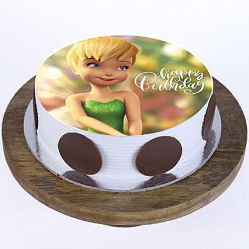 Tinkerbell Pineapple Photo Cake Delivery in Delhi