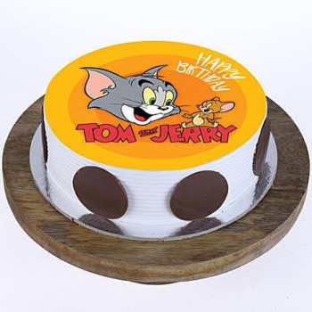 Tom & Jerry Pineapple Photo Cake Tom & Jerry Pineapple Photo Cake