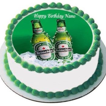 Heineken Beer Round Photo Cake Heineken Beer Round Photo Cake