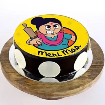 Meri Maa Chocolate Photo Cake