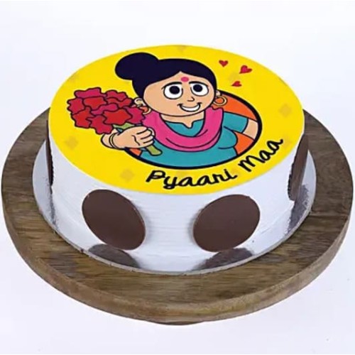 Pyaari Maa Pineapple Photo Cake Delivery in Delhi NCR Pyaari Maa Pineapple Photo Cake Delivery in Delhi