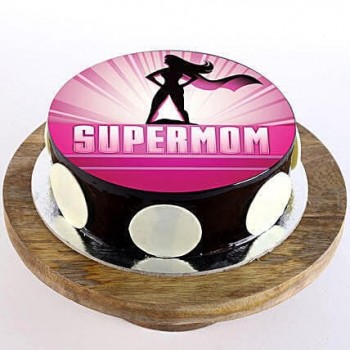 Supermom Chocolate Photo Cake