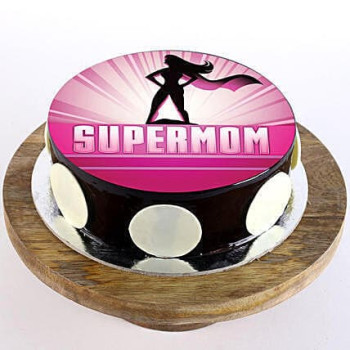 Supermom Chocolate Photo Cake Supermom Chocolate Photo Cake