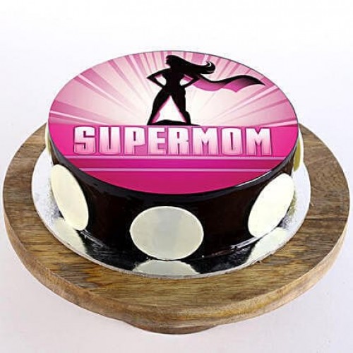 Supermom Chocolate Photo Cake Delivery in Delhi