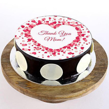 Thank You Mom Chocolate Photo Cake Thank You Mom Chocolate Photo Cake
