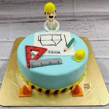 Civil Engineer Theme Fondant Cake Civil Engineer Theme Fondant Cake