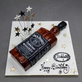 Jack Daniels Whiskey Bottle Cream Cake