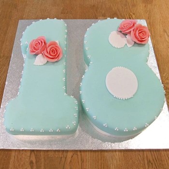 Number 18 Birthday Fondant Cake Number 18 Birthday Fondant Cake