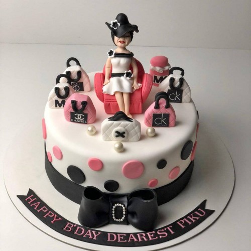 The Shopping Girl Theme Cake Delivery in Delhi NCR