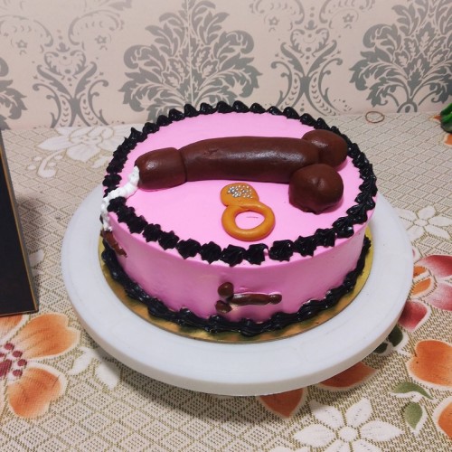 Penis Theme Semi Fondant Naughty Cake Delivery in Delhi