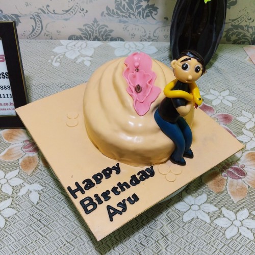 Naughty Guy With Vagina Fondant Cake Delivery in Delhi NCR