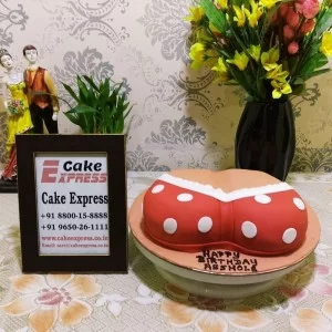 Red Polka Bra Theme Adult Cake Delivery in Delhi NCR - ₹2,999.00 Cake  Express