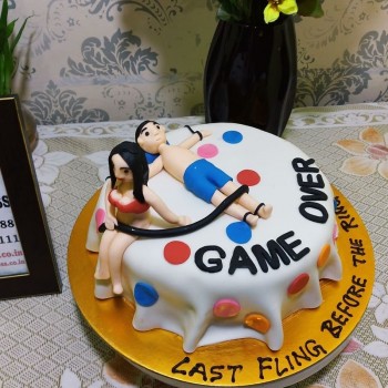 Game Over Bachelorette Theme Cake