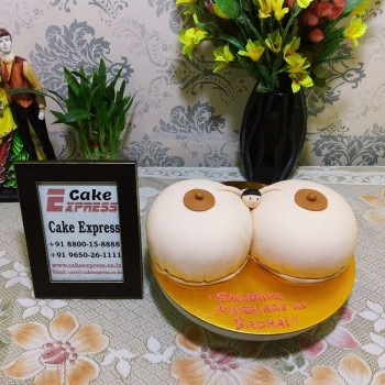 Naked Boobs Fondant Cake