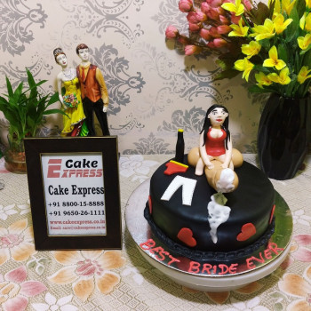 Girl Sitting on Dick Bachelorette Cake