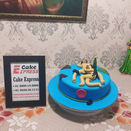Nasty Boy and Girl Fondant Cake Delivery in Delhi NCR