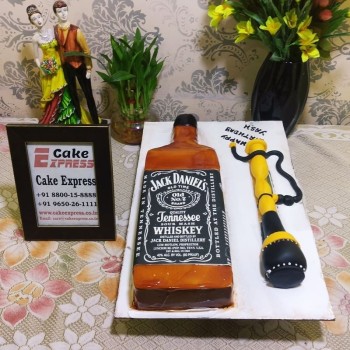 Jack Daniel Bottle & Hookah Cake