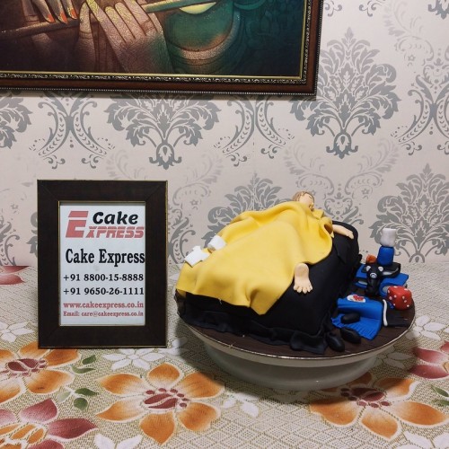Lazy Boy Sleeping Customized Cake Delivery in Delhi NCR