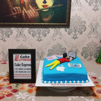 Tech Guy Theme Fondant Cake