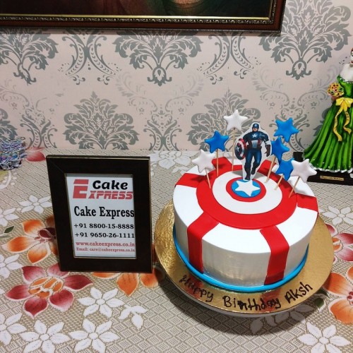 Captain America  Semi Fondant Cake Delivery in Delhi
