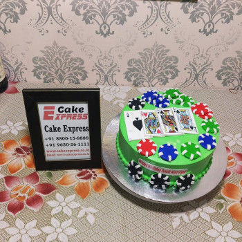 Casino Theme Semi Fondant Cake Casino Theme Semi Fondant Cake