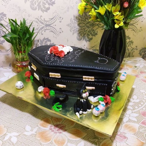 Coffin Shaped Fondant Cake Delivery in Delhi NCR